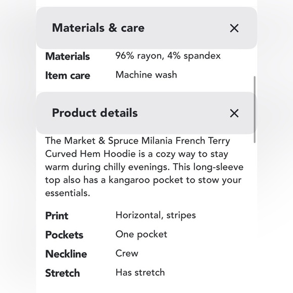 🚨 Market & Spruce Women’s Milania French Terry Curved Hoodie from Stitch Fix. - Picture 14 of 14